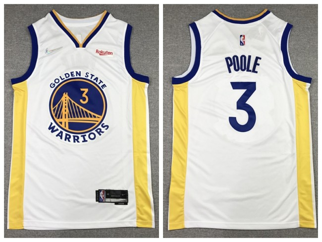 Nike Golden State Warrior 3 Jordan Poole Basketball Jersey White 75th anniversary