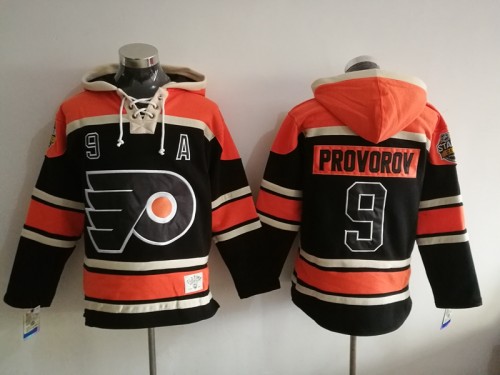 Classic Philadelphia Flyers 9 Ivan Provorov Ice Hoodies Hockey Jersey Black