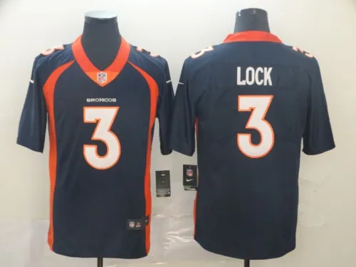 Denver Broncos 3 Drew Lock Football Jersey Legend Navy Blue