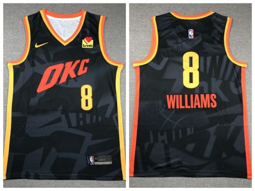 Nike Oklahoma City Thunde 8 Jalen Williams Basketball Jersey  Black City Edition