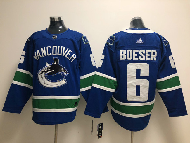 Adidas Classic Vancouver Canucks 6 Brock Boeser Ice Hockey Jersey Blue