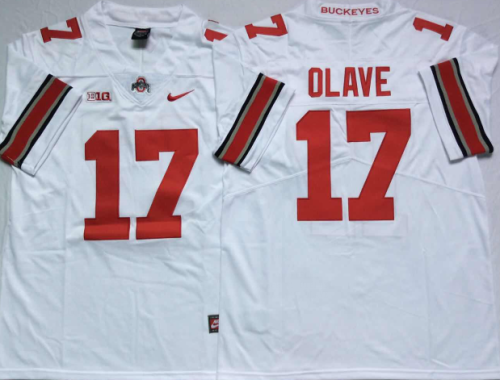 New Ohio State 17 Chris Olave Limited College Football Jersey White