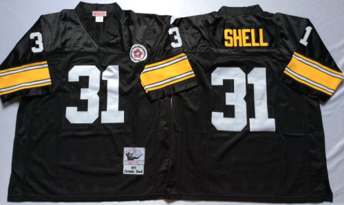 Pittsburgh Steelers 31 Donnie Shell Football Jersey Black Retro