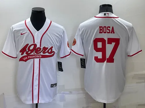 San Francisco 49ers 97 Nick Bosa Baseball Jersey White