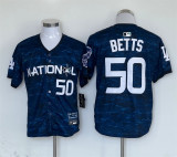All Star Nike Los Angeles Dodgers 50 Mookie Betts Baseball Jersey Navy Blue
