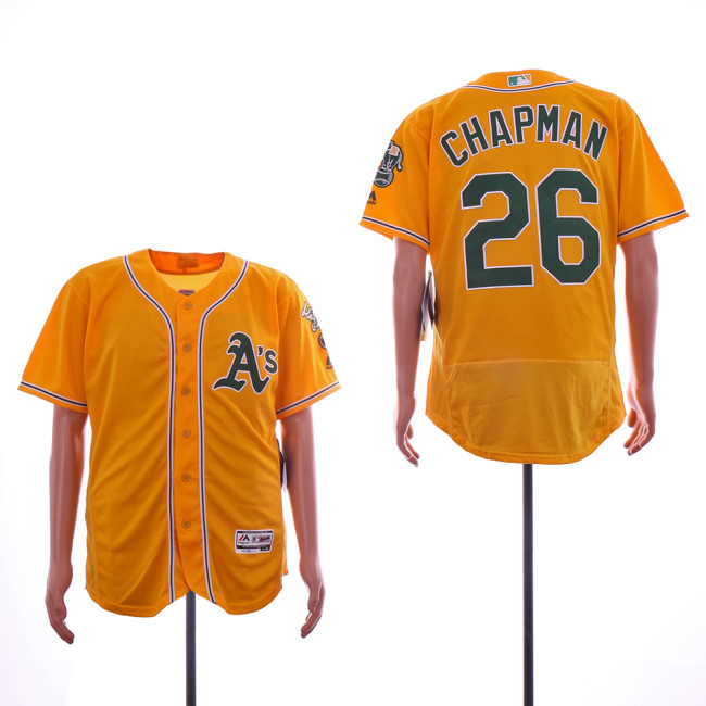 Oakland Athletics 26 Matt Chapman Flexbase Baseball Jersey Yellow