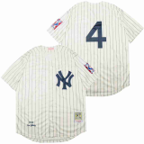 New York Yankees 4 Lou Gehrig Baseball Jersey Beige Retro