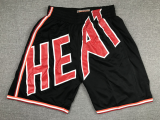 Miami Heat Black Mesh Shorts Retro