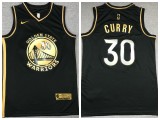 Nike Golden State Warrior 30 Stephen Curry Basketball Jersey Black gold