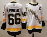 Adidas Pittsburgh Penguins 66 Mario Lemieux Ice Hockey Jersey White