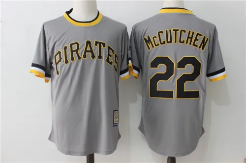 Pittsburgh Pirates 22 Andrew McCutchen Baseball Jersey Grey Retro