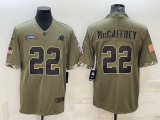 Carolina Panthers 22 Draft McCaffrey Football Jersey salute