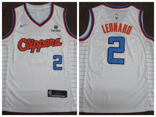 Nike L.A. Clippers 2 Kawhi Leonard Basketball Jersey White Retro