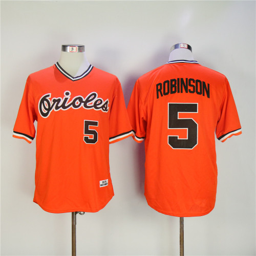 Baltimore Orioles 5 Brooks Robinson Baseball Jersey Orange