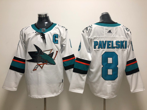 Adidas Classic San Jose Sharks 8 Joe Pavelski Ice Hockey Jersey  White