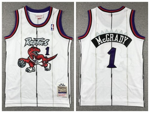 Youth Toronto Raptors 1 Tracy McGrady Basketball Jersey White Retro