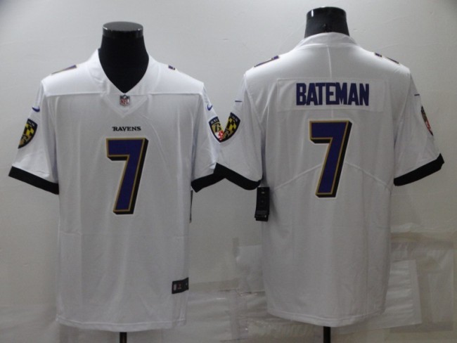 Baltimore Ravens 7 Rashod Bateman Football Jersey Limited White