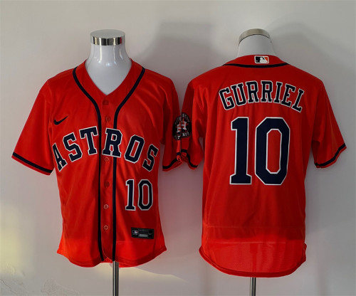 Nike Houston Astros 10 Yuli Gurriel Flexbase Baseball Jersey Orange