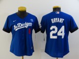 Women Nike Los Angeles Dodgers 8 and 24 Kobe Bryant Baseball Jersey Blue City Edition