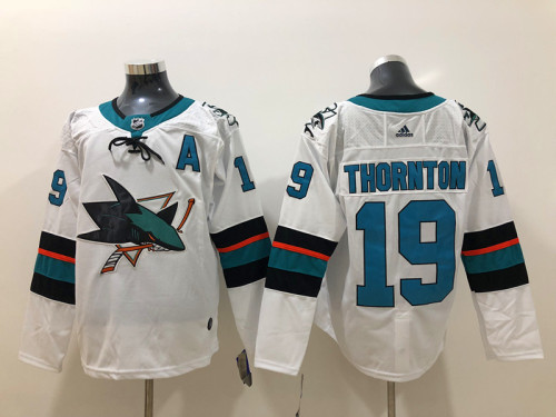 Adidas Classic San Jose Sharks 19 Joe Thornton Ice Hockey Jersey  White