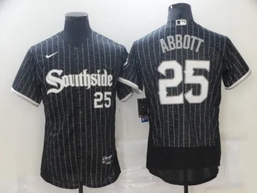 Nike Chicago White Sox 25 Sam Abbott Flexbase Baseball Jersey Black city
