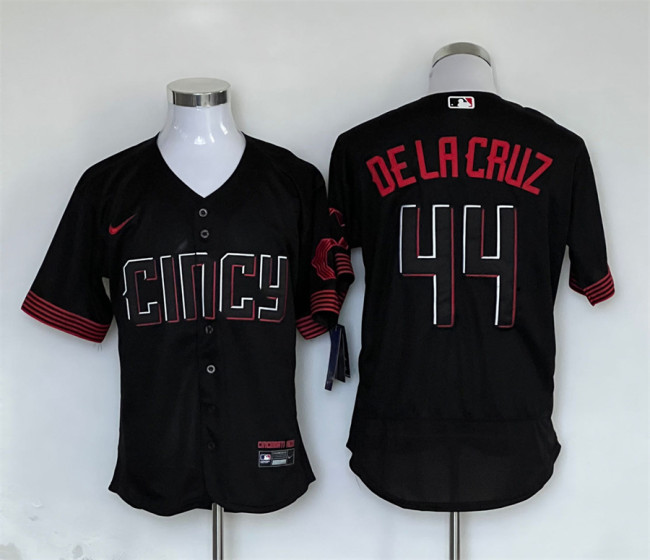 Nike Cincinnati Reds 44 Elly De La Cruz Flexbase Baseball Jersey Black City Edition