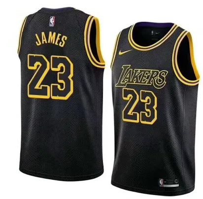 Nike Los Angeles Lakers 23 LeBron James Basketball Jersey Black Fan