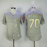 Chicago Cubs 70 Joe Maddon Flexbase Baseball Jersey Gray Champion
