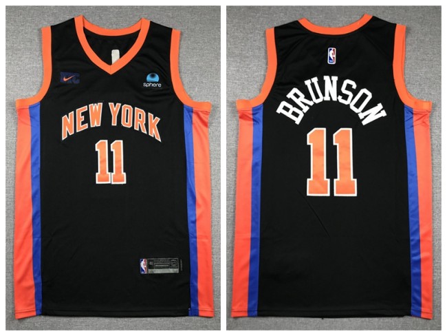 New York Knicks 11 Jalen Brunson Basketball Jersey Black City Edition