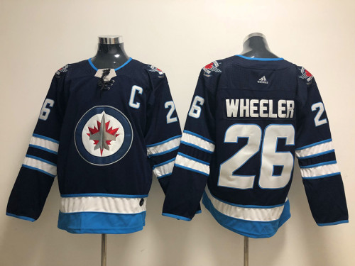 Adidas Classic Winnipeg Jets 26 Blake Wheeler Ice Hockey Jersey Blue