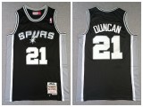 San Antonio Spurs 21 Tim Duncan Basketball Jersey Black Retro