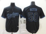 Nike Los Angeles Dodgers 50 Mookie Betts Baseball Jersey Black Shadow fans