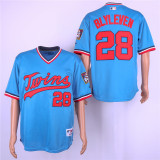 Minnesota Twins 28 Bert Blyleven Baseball Jersey Blue Retro