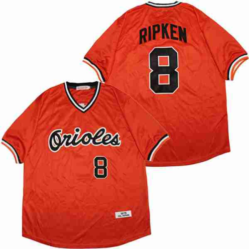 Baltimore Orioles 8 Cal Ripken Baseball Jersey Orange Retro