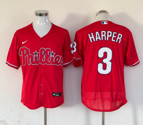Nike Philadelphia Phillie 3 Bryce Harper Flexbase Baseball Jersey Red