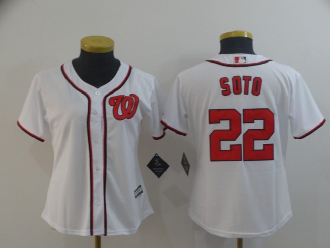 Women Washington Nationals 22 Juan Soto Baseball Jersey White