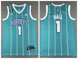 Jordan New Orleans Hornets 1 Lamelo Ball Basketball Jersey Green