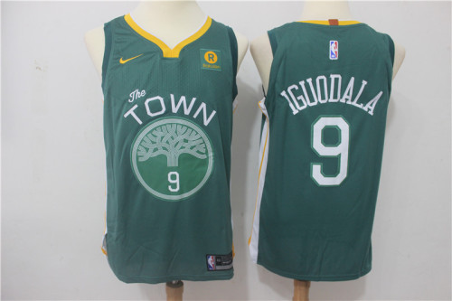 Nike Golden State Warrior 9 Andre Iguodala Basketball Jersey Blackish green Player Edition
