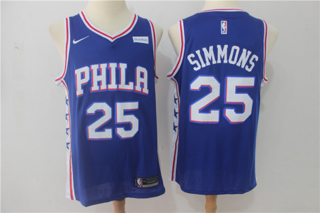 Nike Philadelphia 76ers 25 Ben simmons Basketball Jersey Blue Fan Edition