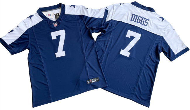 Dallas Cowboys 7 Trevon Diggs Football Jersey Navy Blue Three Dynasties