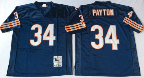 Chicago Bears 34 Walter Payton Football Jersey Blue Retro