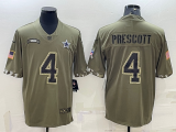 Dallas Cowboys 4 Dak Prescott Football Jersey  salute