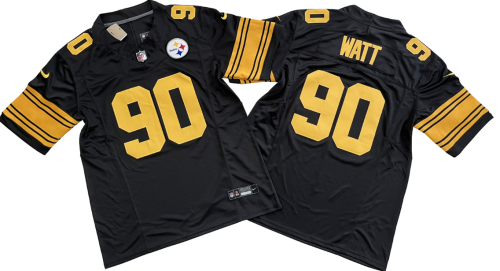 Pittsburgh Steelers 90 T.J. Watt  Football Jersey Black Three Dynasties