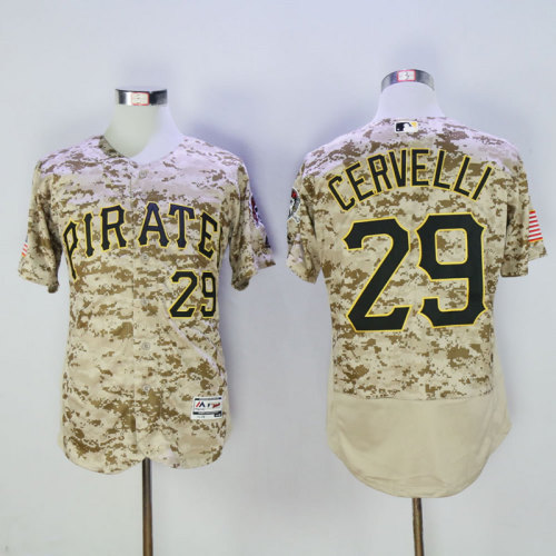 Pittsburgh Pirates 29 Francisco Cervelli Flexbase Baseball Jersey Camo