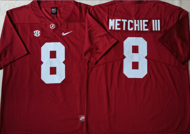 Alabama Crimson Tide 8 John Metchie III Limited College Football Jersey Red