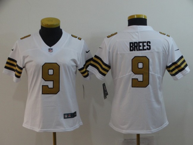 Women New Orleans Saints 9 Drew Brees Football Jersey Legend White