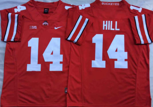 Ohio State 14 K.J. Hill College Football Jersey Red