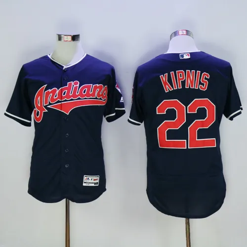 Cleveland indians 22 Jason Kipnis Flexbase Baseball Jersey Navy Blue