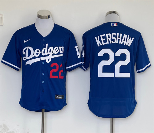 Nike Los Angeles Dodgers 22 Clayton Kershaw Flexbase Baseball Jersey Blue