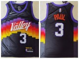 Nike Feinikesi suns 3 Chris Paul Basketball Jersey Black City Edition